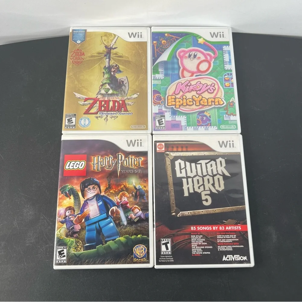 Nintendo Wii Black Console System Bundle Lot W/ 14 Video Games Tested & Working